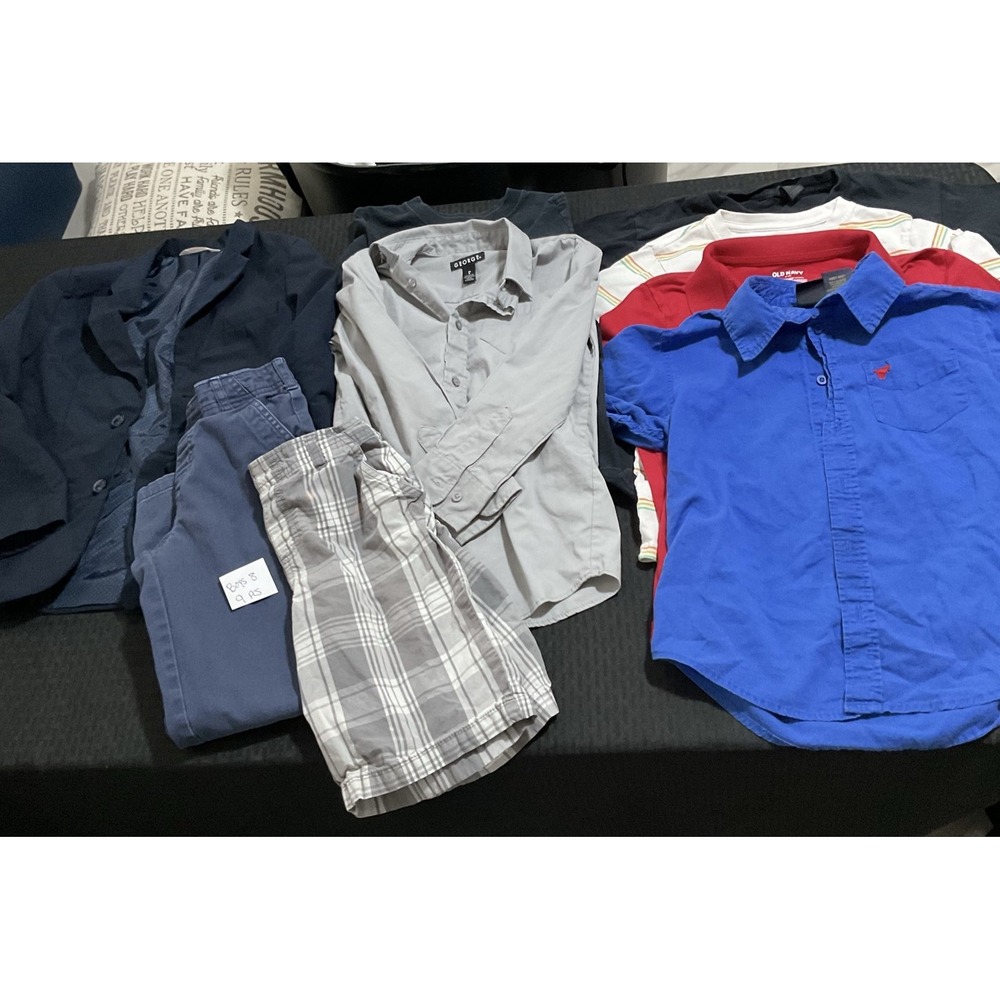 Mixed Brands Outfit Lot Boys 8 Navy Blazer Old Navy George Shirts Pants 9pc